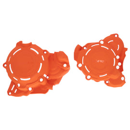 Orange Acerbis X-Power Kit for KTM motorcycles, featuring protective gear and accessories, with visible orange components and branding.