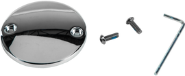 Chrome engine point cover for M8 models by HardDrive, designed for Harley-Davidson motorcycles.