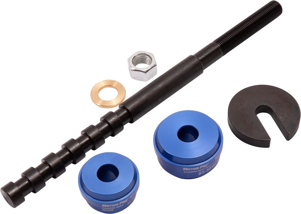 Motion Pro Steering Bearing Installer tool, 57-8842, displaying a metal tool with handle for installing steering bearings.