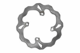 GALFER standard size rear wave brake rotor 17-4404, showing the stainless steel disc with wave-patterned edges for enhanced braking performance.