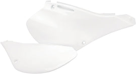 White Acerbis side panels for motorcycles, model 1591-6506, shown with a clean, smooth surface and mounting points.
