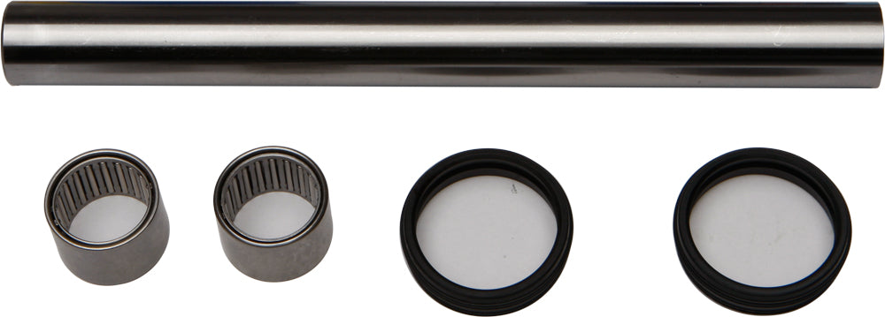 All Balls swingarm bearing kit for suspension, showing metal bearings and components in a detailed close-up image.