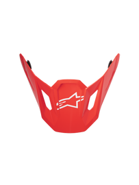 Alpine Star Sm7 Core Visor in red glossy finish, ECE06 certified, shown on a helmet with a sleek, reflective surface.