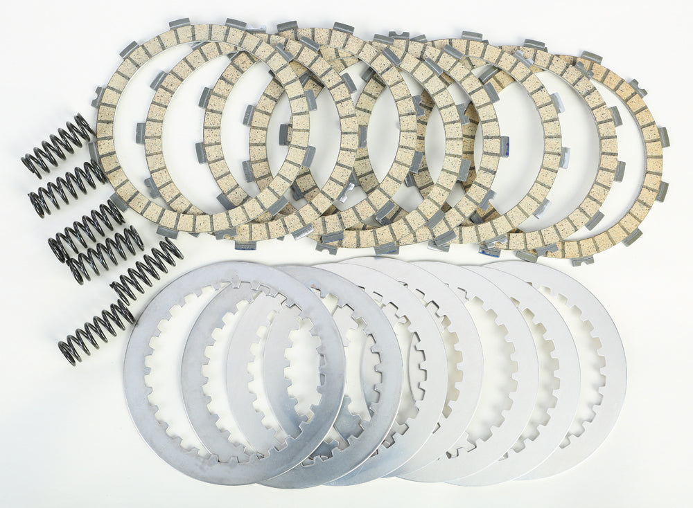 ProX Racing Parts complete clutch plate set with multiple metal clutch plates for motorcycle clutch assembly.