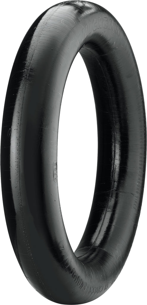 Michelin Tube 100/90-19R Bib Mousse (M22) for motorcycle, showing the rubber tube with valve and branding on the side.