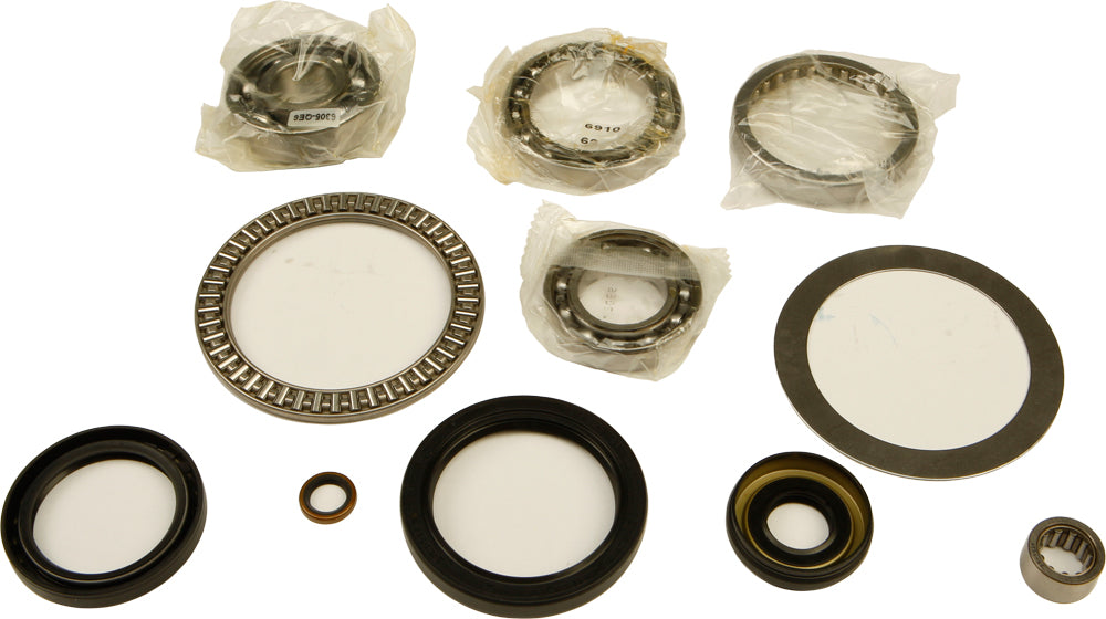 All Balls front differential bearing and seal kit with various components for vehicle repair, shown in the image.