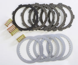 ProX Racing Parts complete clutch plate set for Kawasaki and Suzuki motorcycles, showing multiple clutch plates and components.