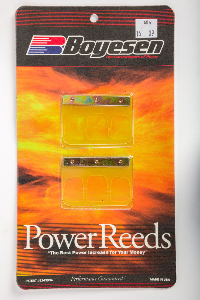 Boyesen motorcycle reeds 59-7684 for intake and fuel system, showing the black reed valves with metal contacts.