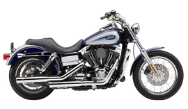 Cobra 3-inch NH Series chrome slip-on exhaust for Harley-Davidson FXDF 2008-2022 and FXDWG 2010-2022 models, shiny chrome finish