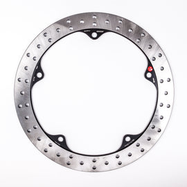 Braking rear round brake rotor 32-7113 with vented design, made by Braking, showing metal surface and mounting holes
