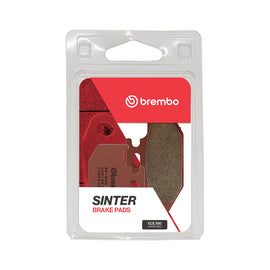Brembo Prime SD brake pads, sintered brake pads for enhanced stopping power, shown in a close-up image.