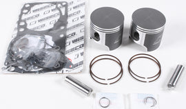 Wiseco standard bore piston kit SK1374 with multiple piston components for motorcycle or small engine repair.