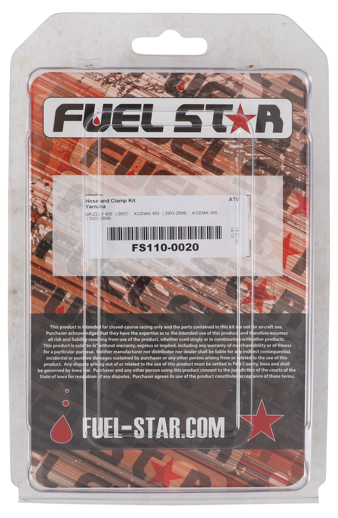 All Balls Hose and Clamp Kit for fuel and carb systems, includes hoses and clamps for intake and fuel system connections.