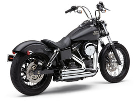 Chrome Cobra Speedster 909 exhaust for Dyna 2006-2011, showcasing the sleek, polished chrome finish and dual exhaust pipes.