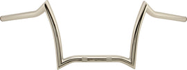 Chrome HardDrive H-Bar Z-Bar handlebars with 1-inch knurl, 33-inch width, and 9-inch rise for motorcycle or bike use.