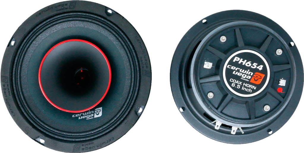 Cerwin-Vega 6.5-inch horn-loaded fairing speaker with coaxial horn, 300W power, designed for professional audio applications.