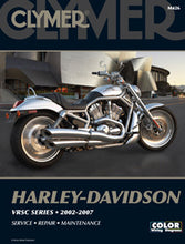 Charger l'image dans la galerie, Clymer Harley V-Rod repair manual cover showing detailed diagrams and tool instructions for motorcycle maintenance.