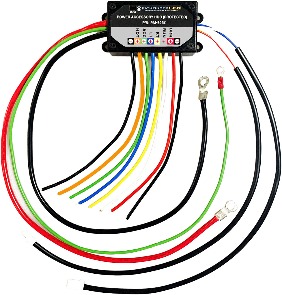 Pathfinder Power Dist Accessory Hub Hon 226-0087 electrical connector with multiple ports and wiring components on a neutral background.
