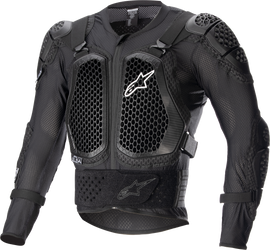 Alpine Star Bionic Action V2 Protection Jacket in black, size small, featuring durable armor and adjustable straps.