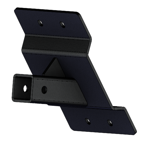 KFI Products Rear Receiver Hitch for Wildcat Xx trailer and towing, shown in black metal with mounting points