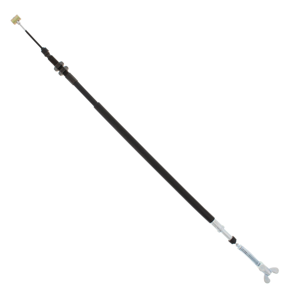 All Balls rear brake cable 24-54023 for motorcycle, showing the black cable with metal fittings at each end.