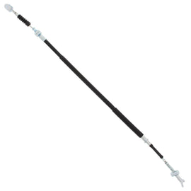 All Balls rear brake cable 24-54038 for motorcycle, showing black cable with metal connectors on each end.
