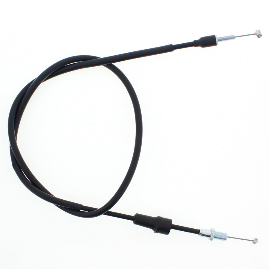 All Balls throttle cable 24-51057 for hydraulic control lines, featuring a black cable with metal fittings and protective housing.