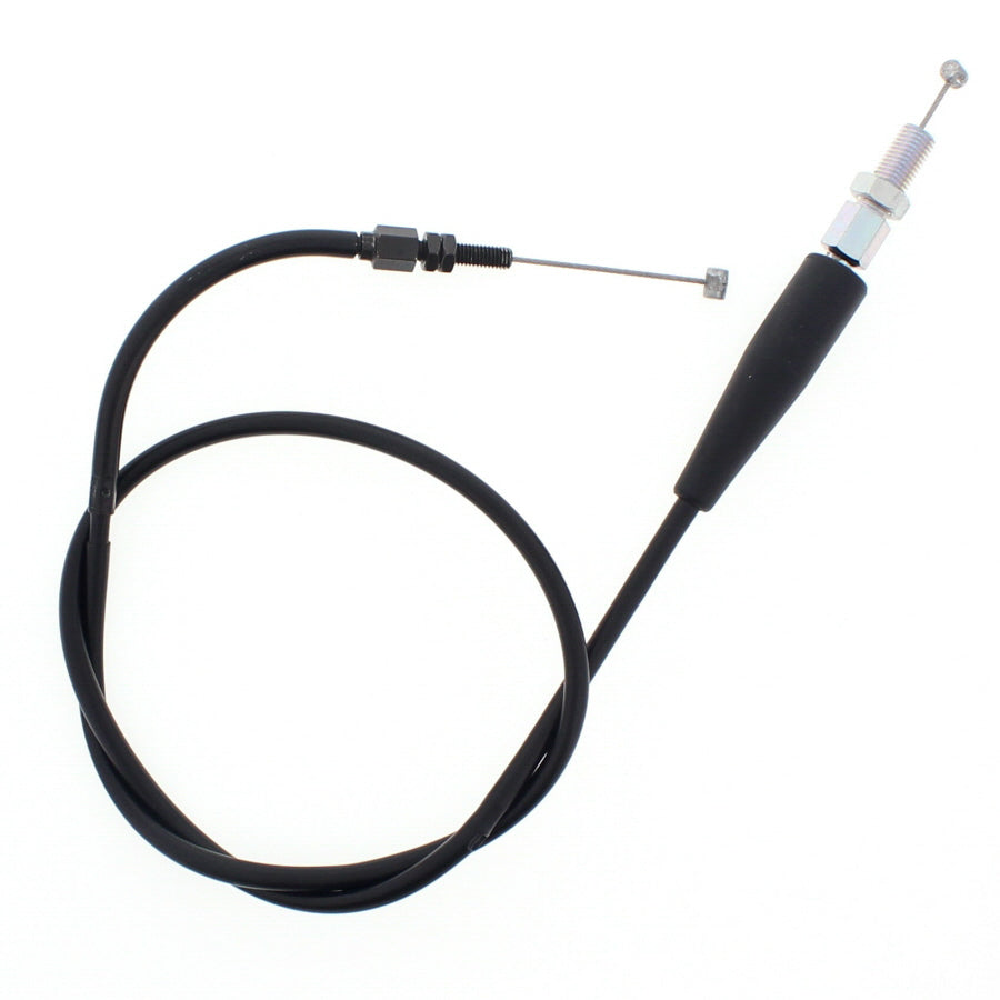 All Balls throttle cable 24-51090 for hydraulic control lines, shown with metal fittings and flexible cable construction.