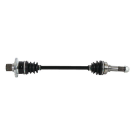 All Balls drive axle 536-0105, showing the metal axle with protective rubber boots and internal components for vehicle drivetrain.