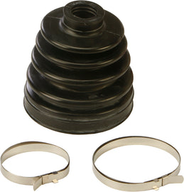 All Balls drive CV boot kit 21-95005 showing the rubber boot, clamps, and grease for vehicle axle repair.