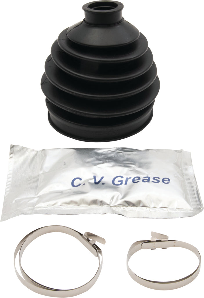 All Balls drive CV boot kit 21-95050 with rubber boot, clamps, and grease, designed for vehicle CV joint protection.