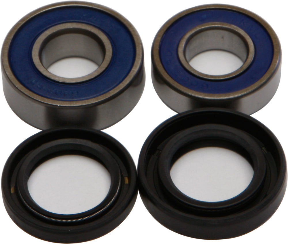 All Balls front and rear wheel bearing and seal kit for drive components, featuring multiple bearings and seals for motorcycle or vehicle.