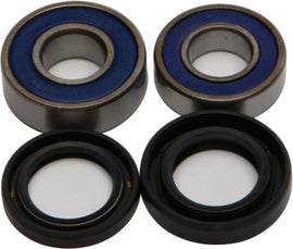 All Balls front and rear wheel bearing and seal kit for drive components, featuring multiple bearings and seals for motorcycle or vehicle.