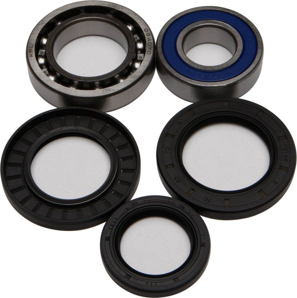 All Balls drive wheel bearing and seal kit 22-51015 with metal and rubber components for motorcycle or vehicle wheel maintenance.