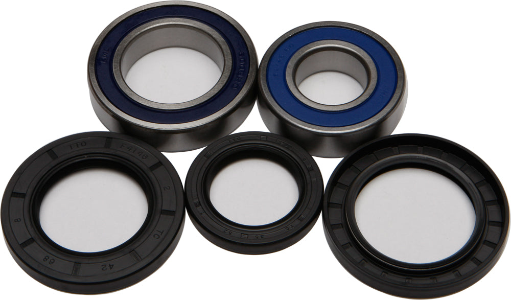 All Balls drive wheel bearing and seal kit 22-51134, showing metal bearings and rubber seals for vehicle wheel assembly.