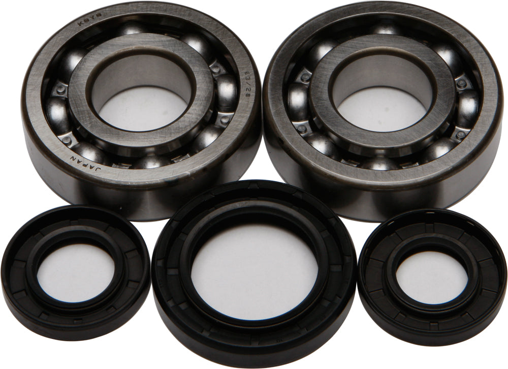All Balls engine crankshaft bearing and seal kit 22-41028 showing bearings, seals, and installation components.