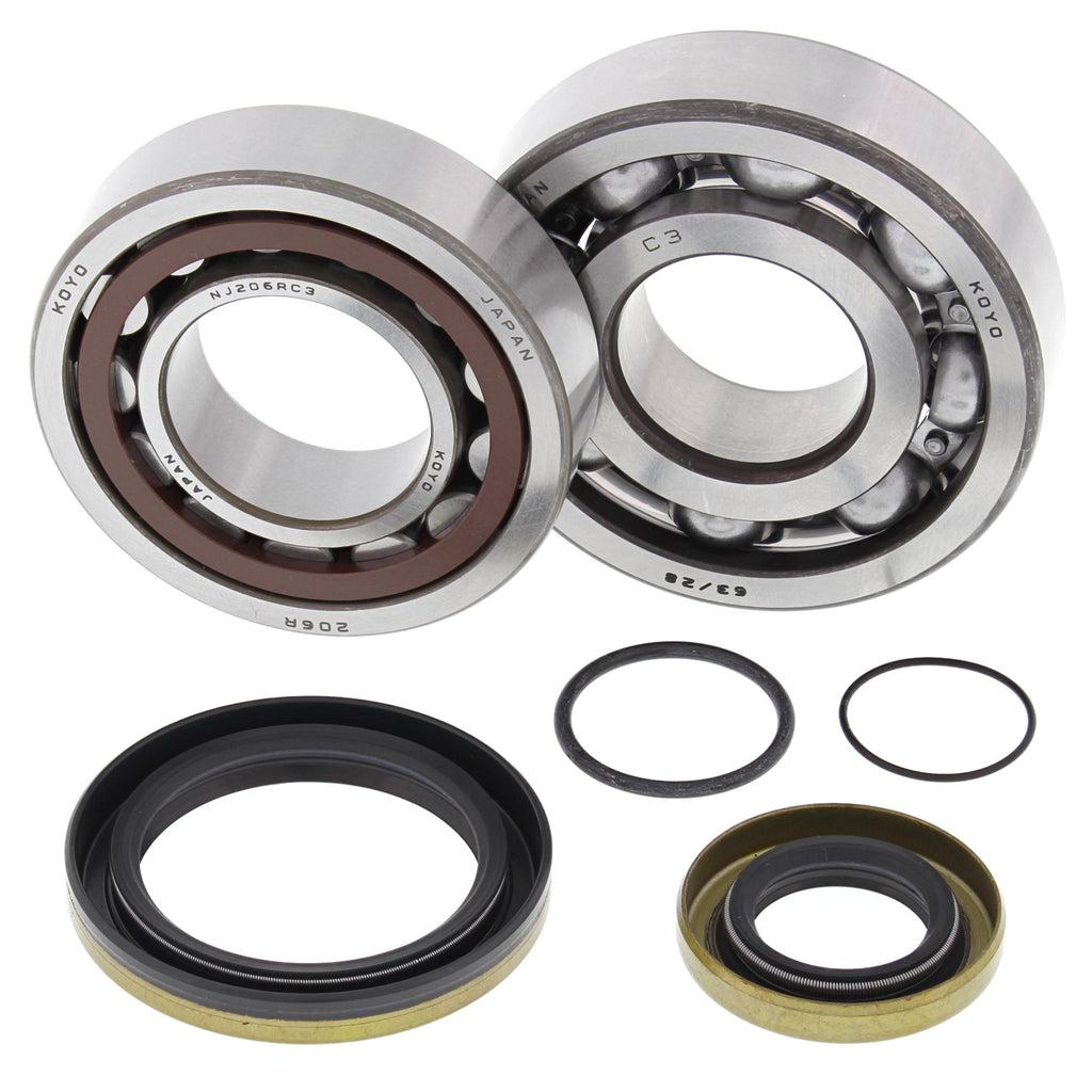 All Balls engine crankshaft bearing and seal kit for gas engines, featuring multiple components for engine repair and maintenance.