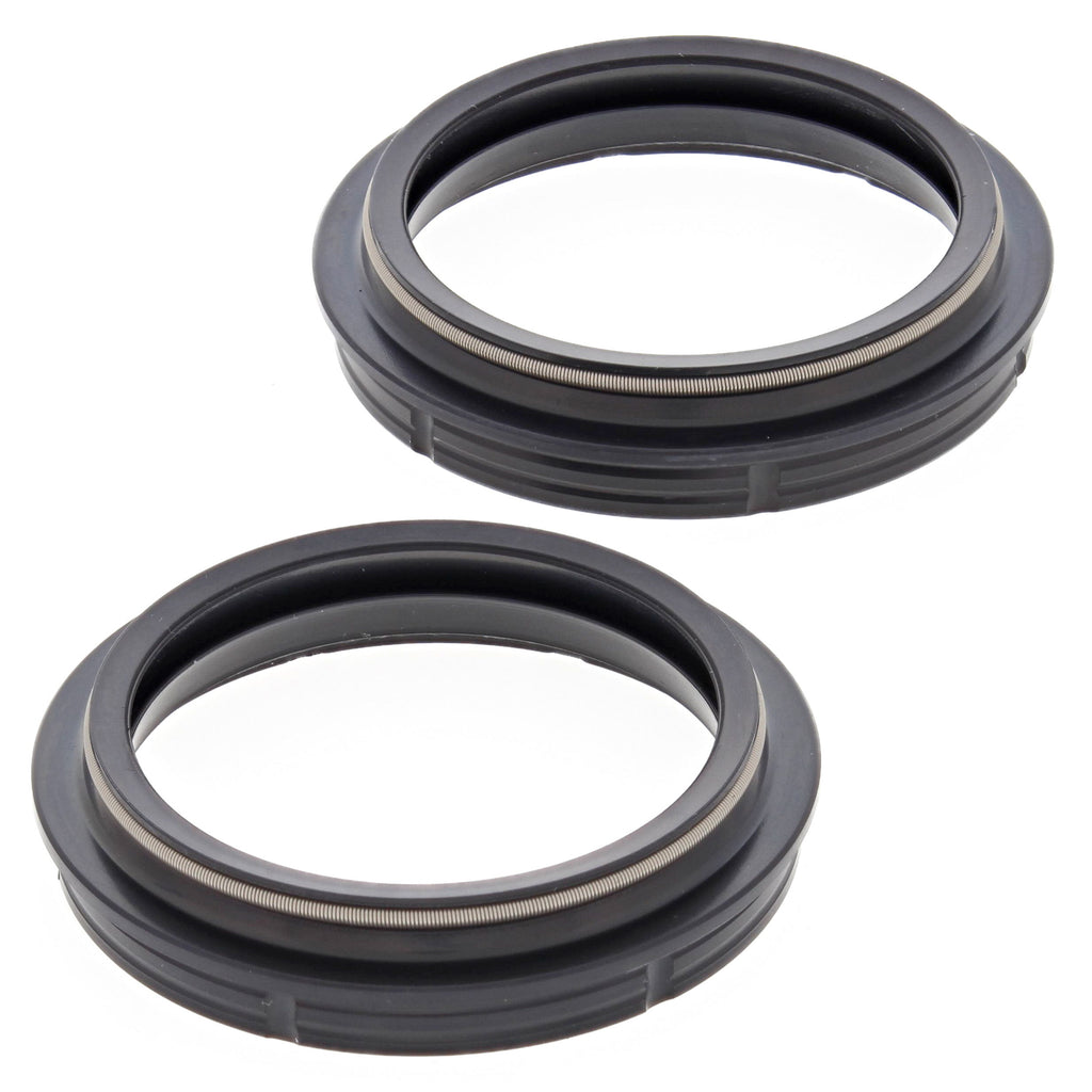 All Balls Fork Dust Seal Kit 22-57105 showing black rubber gaskets and seals for motorcycle forks.