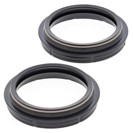 All Balls Fork Dust Seal Kit 22-57105 showing black rubber gaskets and seals for motorcycle forks.