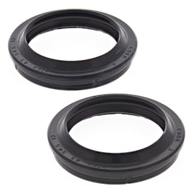 All Balls fork dust seal kit 22-57108 showing black rubber seals and gaskets for motorcycle suspension forks.
