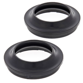 All Balls Fork Dust Seal Kit 22-57112 with gaskets and seals for motorcycle front forks, showing the black rubber seals and components.