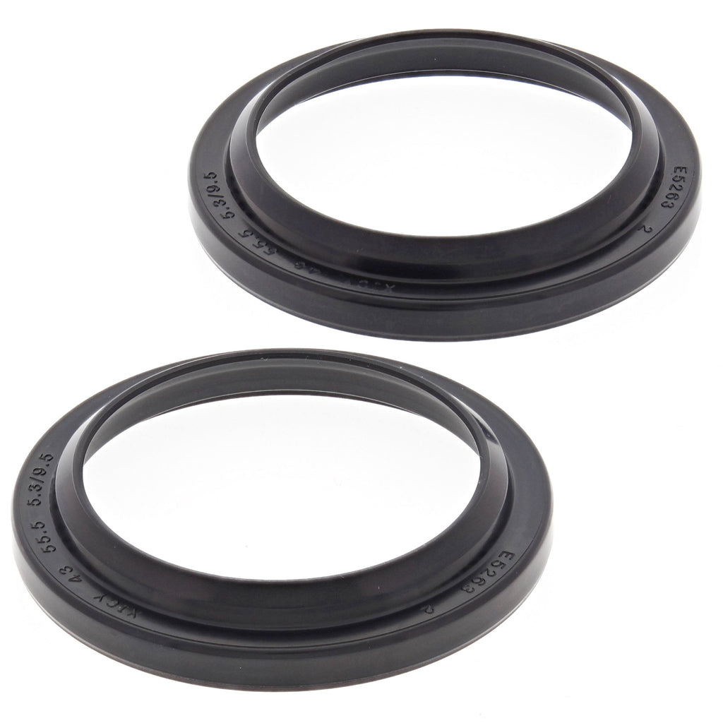 All Balls Fork Dust Seal Kit 22-57117 with gaskets and seals for motorcycle forks, showing the rubber dust seals and components.