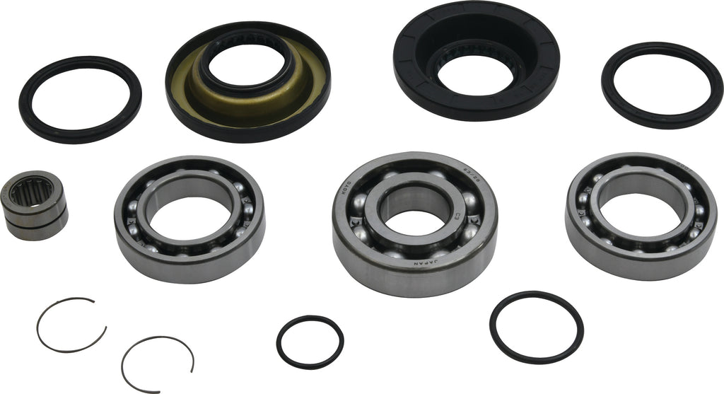 All Balls rear differential bearing and seal kit with gaskets and seals, showing components laid out for installation.