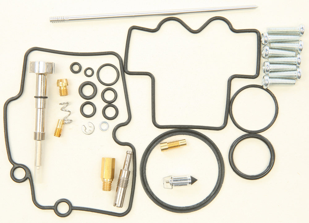 All Balls bike carburetor rebuild kit with intake and fuel system components, designed for motorcycle carburetors.