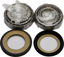 Charger l'image dans la galerie, All Balls steering bearing and seal kit 22-2023 for motorcycle steering components, includes bearings and seals.