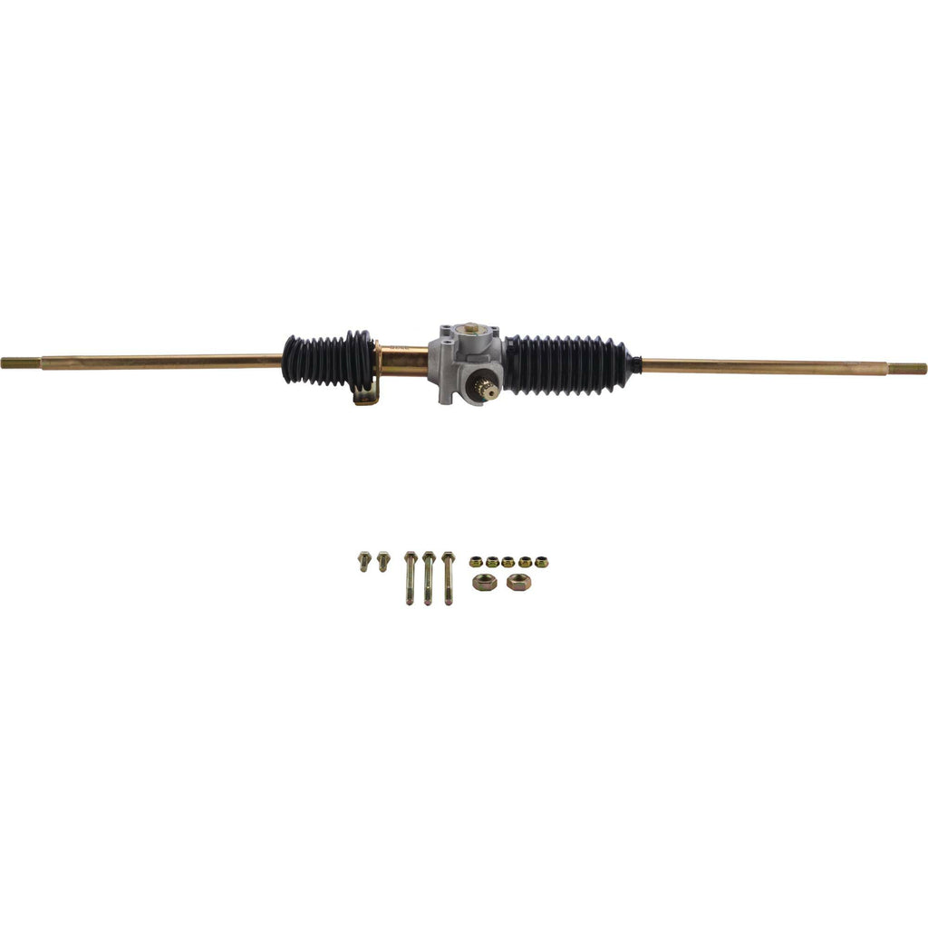 All Balls steering rack assembly POL 251-4022 showing the new steering rack component with mounting points and hydraulic connections.