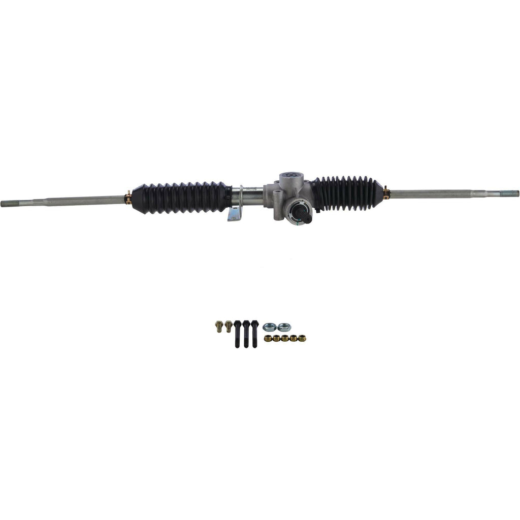 All Balls steering rack assembly Pol 251-4028 showing the steering rack with mounting brackets and protective boots.