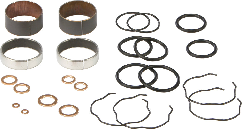 All Balls suspension fork bushing kit 23-86096 with multiple bushings for motorcycle fork suspension repair.