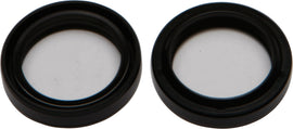 All Balls Fork Seal Kit 22-55115 for motorcycle suspension, showing black rubber seals and metal components in the image.