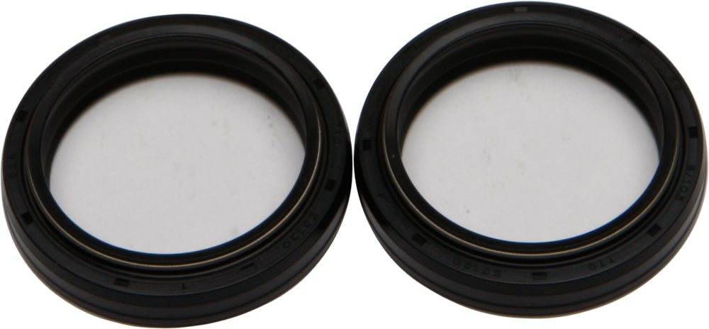 All Balls Fork Seal Kit 22-55117 for suspension forks, showing black rubber seals and metal components in a close-up image.